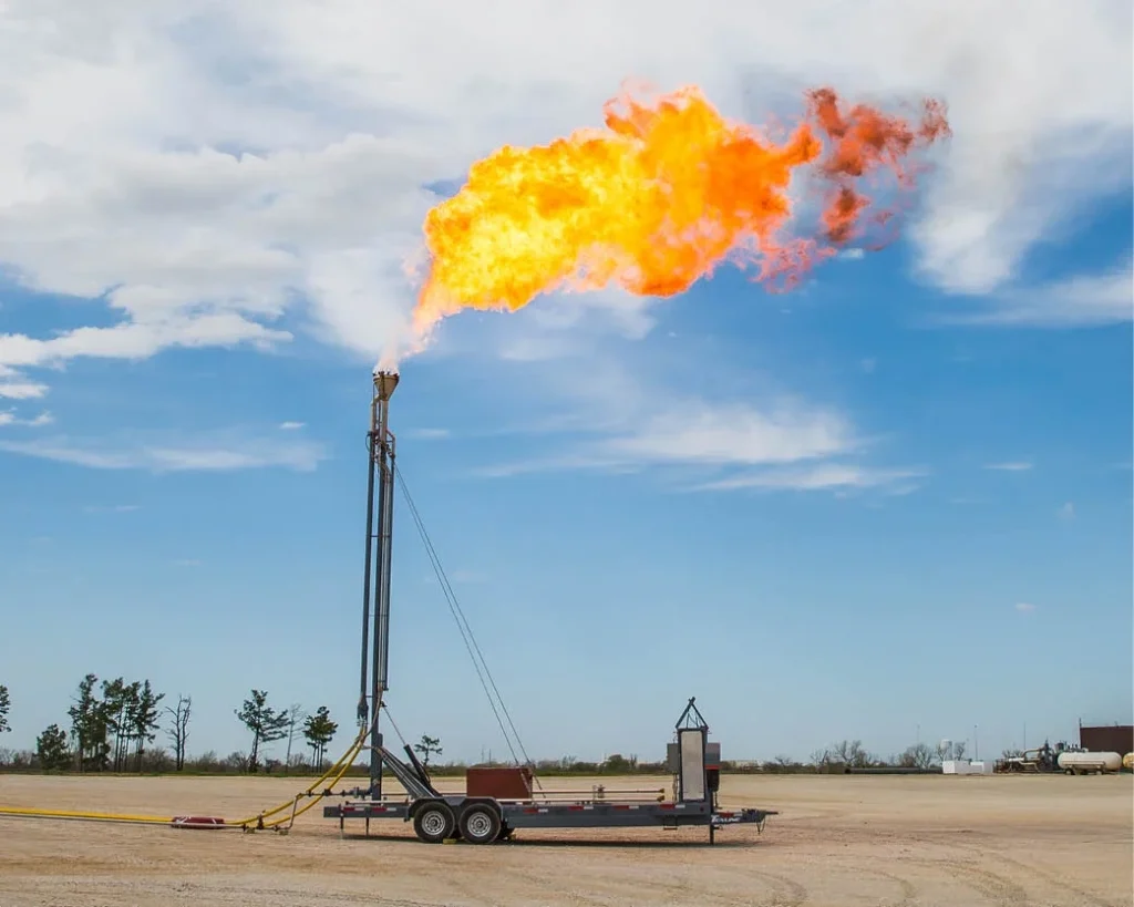 Burning of associated gas from oil fields