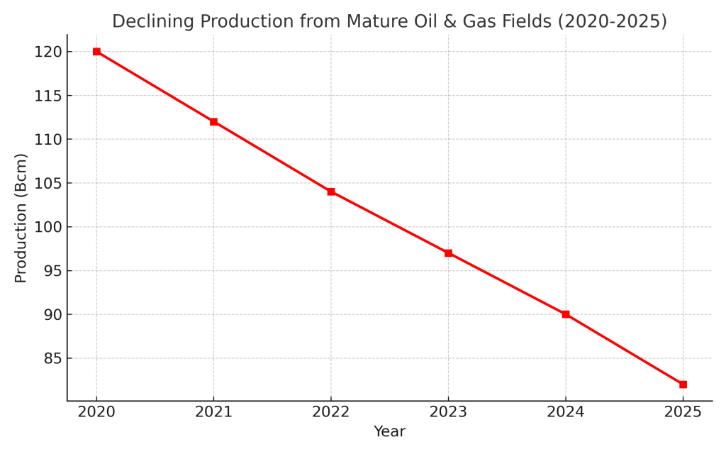 Indonesia’s 2025 Mega Natural Gas Field Discovery Sets New Industry Momentum 7 Production decline curve of aging oil and gas fields
