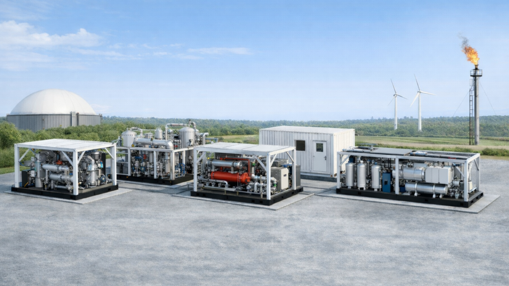 Gas Recovery Retrofit Solutions for Existing Oil & Gas Facilities 2 Modular skid-mounted gas recovery system for retrofit projects